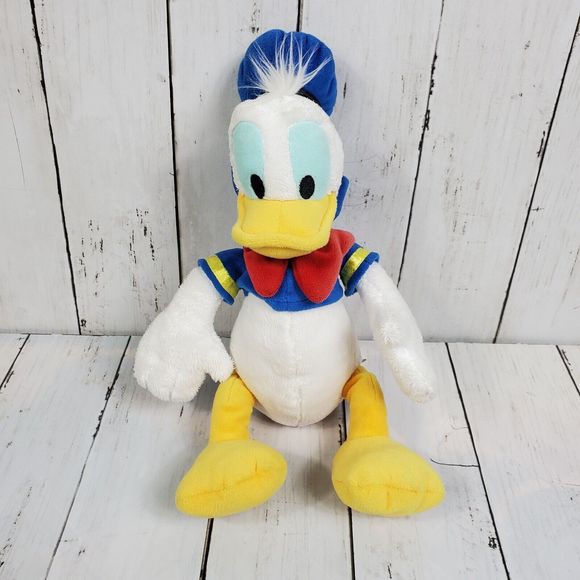 Disney Store Donald Duck Plush 10" Blue White Yellow Nice - Picture 1 of 9